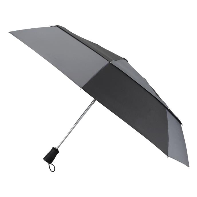 totes® Auto Open / Close Double Canopy Black/Charcoal Umbrella (3 Section)